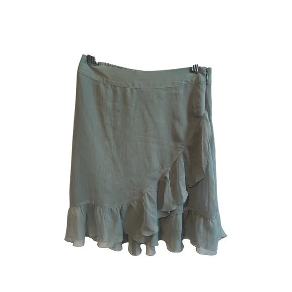 Lauren Conrad Ruffle Skirt NWT Small Dusty Gray Blue - Picture 1 of 4